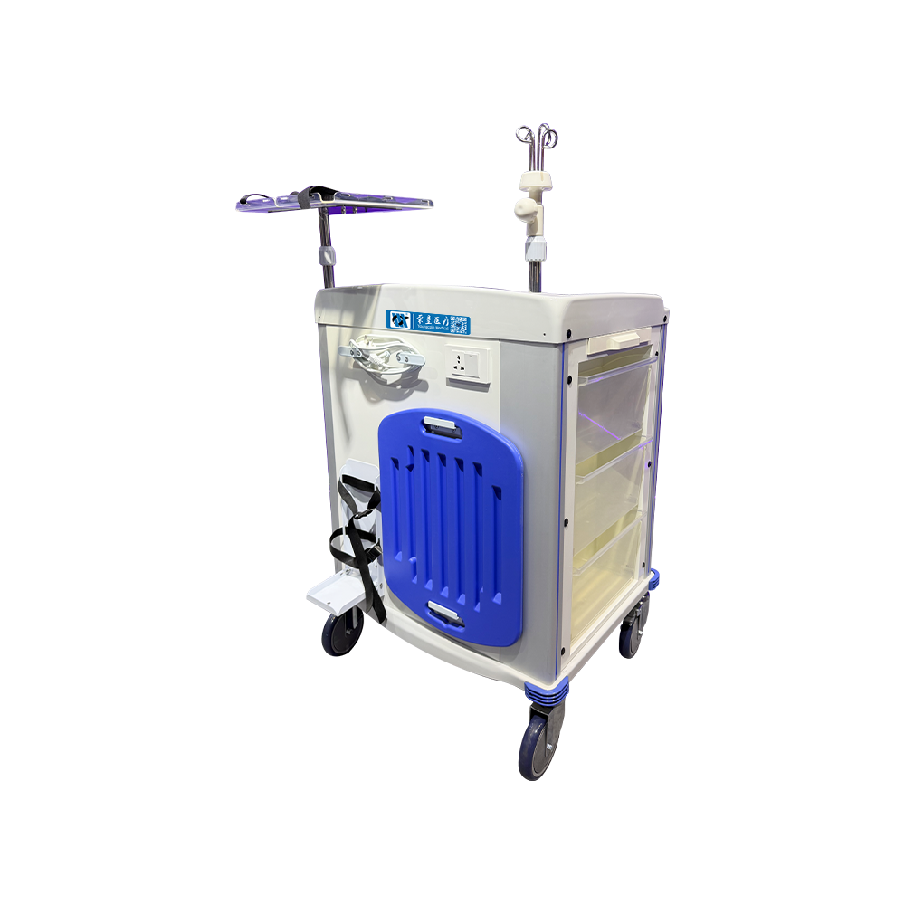 BDT-E08 Plastic Hospital Emergency Cart With Drawers
