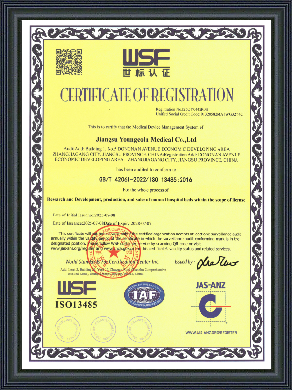 ISO13485 Manual Beds From Youngcoln-2025