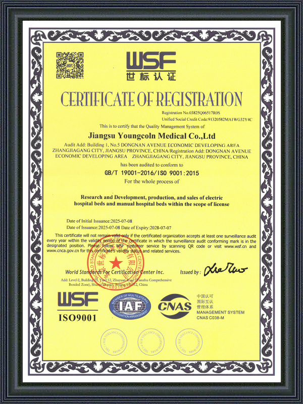 ISO9001 Hospital Beds From Youngcoln-2025