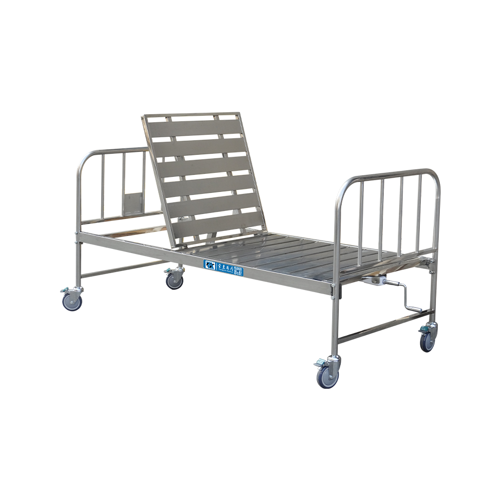 YC-T1112L Simple Design Stainless Steel Manual Hospital Bed