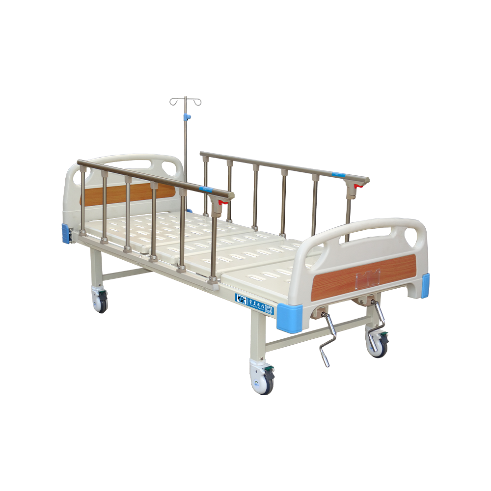 YC-T2611L(I) Manual Hospital Bed with Collapsible Aluminum Railing