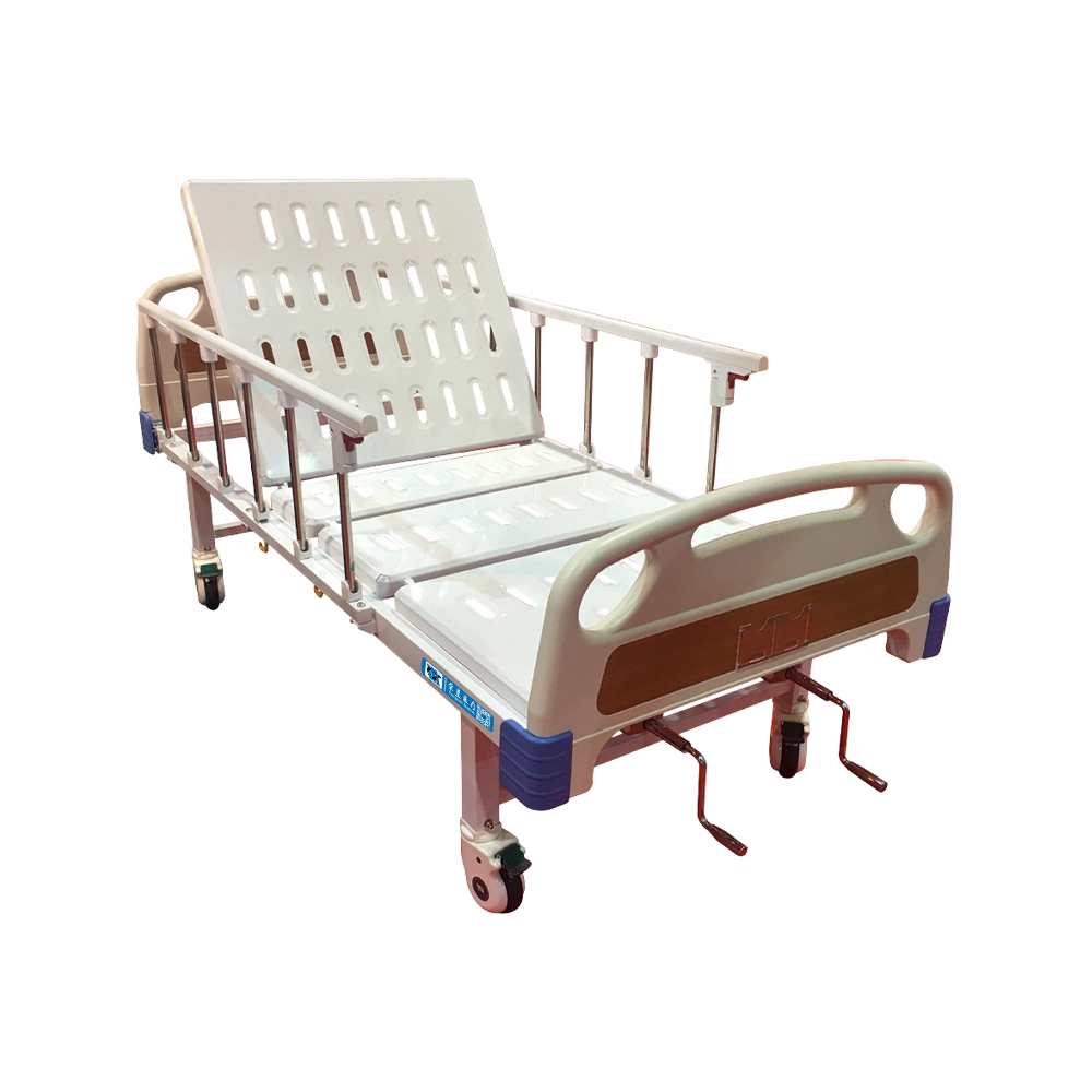 YC-T2611L(I) Manual Hospital Bed with Collapsible Aluminum Railing