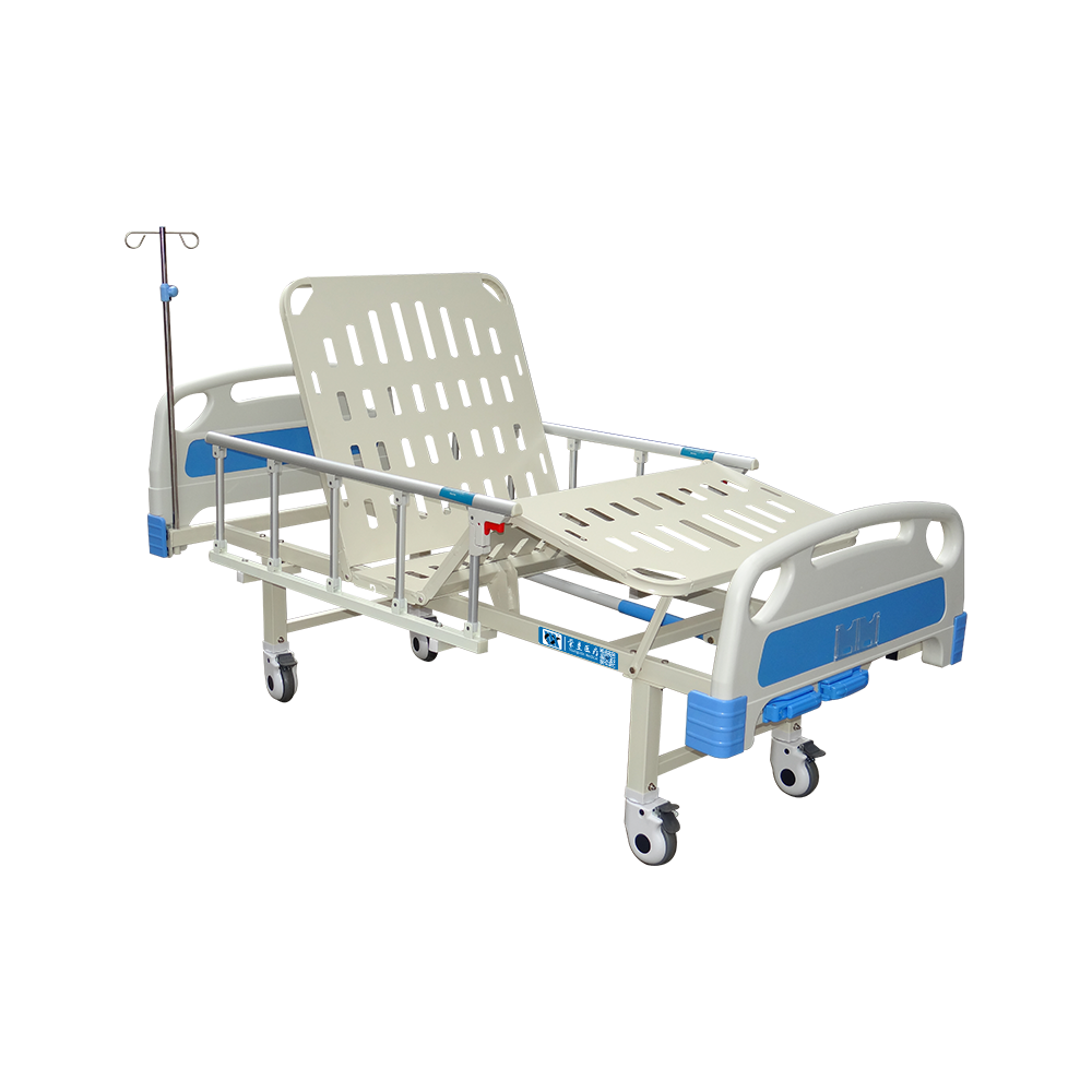 YC-T2611L(I) Manual Hospital Bed with Collapsible Aluminum Railing