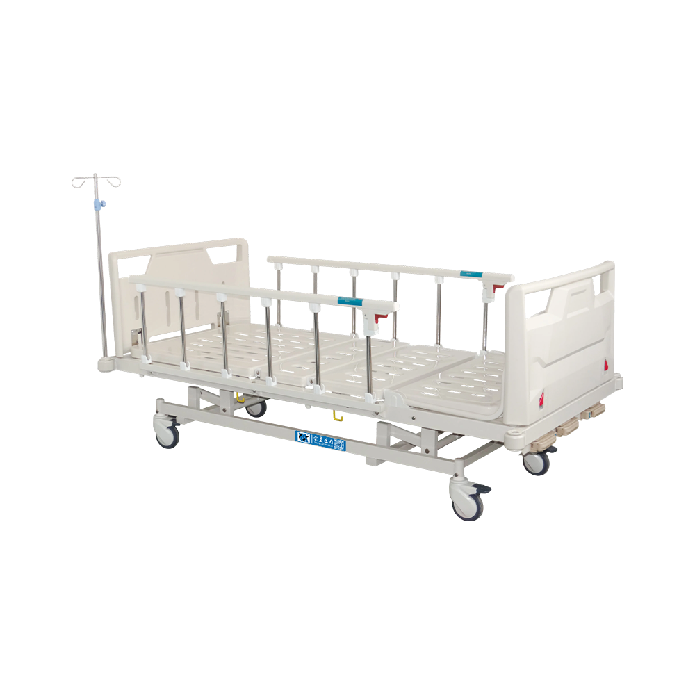 YC-T3611L(II) Manual Steel Coated Guardrails Hospital Bed Three Functions