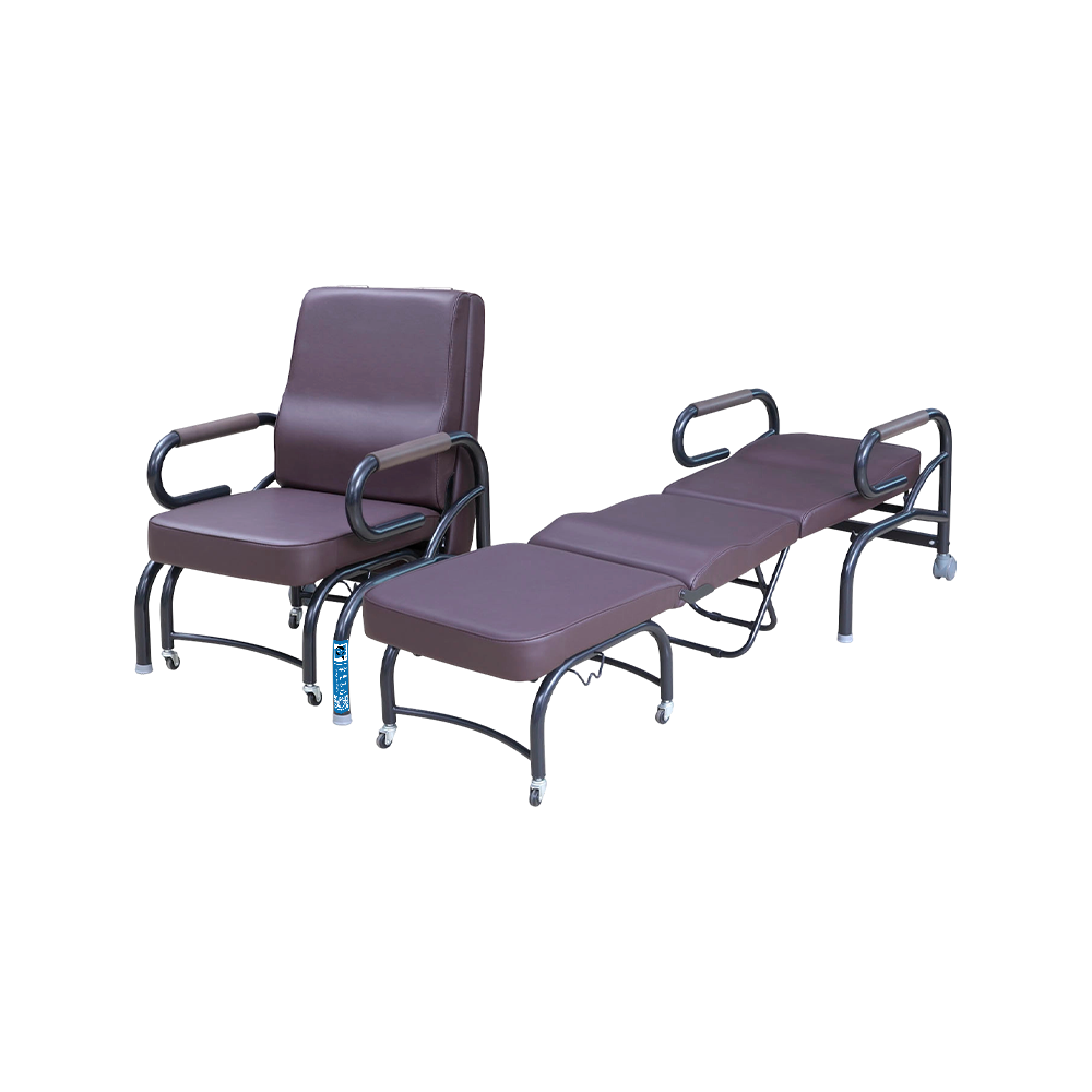 BDEC107 Folding Hospital Recliner Sleeper Chair Bed With Wheels