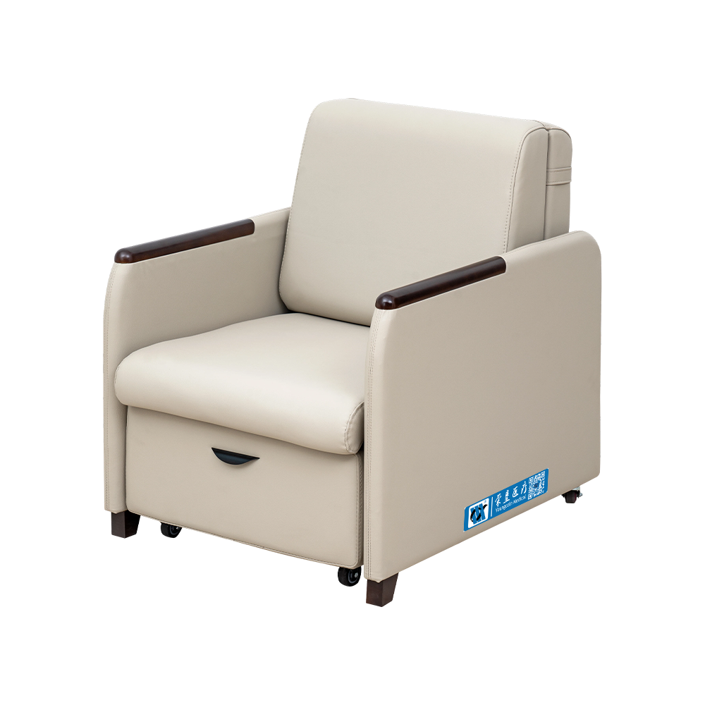 BDEC118 Folding PVC artificial Leather Hospital Chair Bed With Wheels