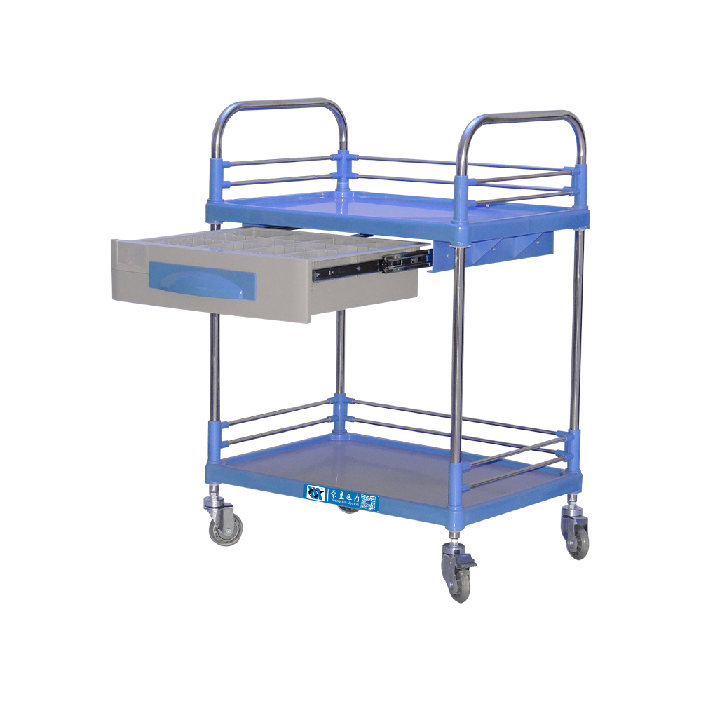 BDT206 Mobile Stainless Steel Instrument Trolley with Single Drawer