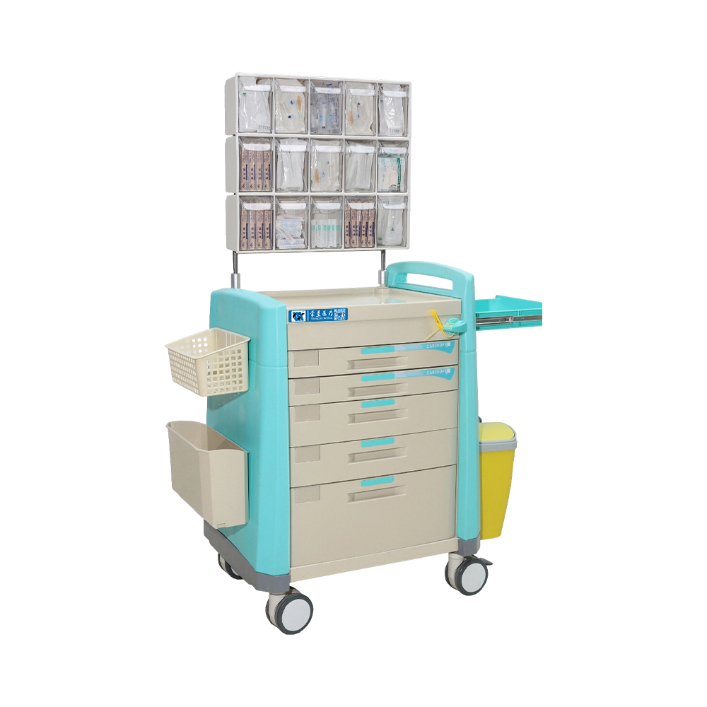 BDT213 Red Color Medical Crash Cart on Wheels