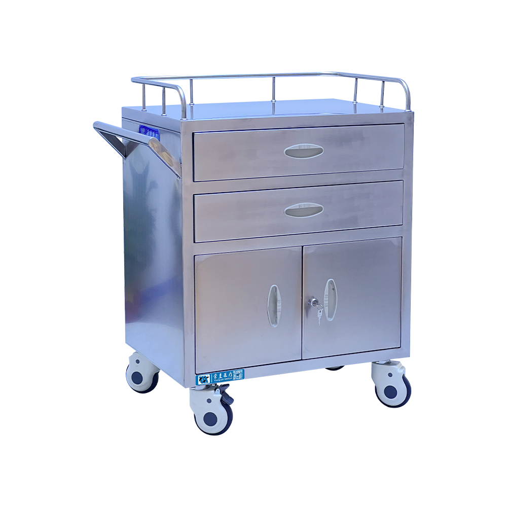 BDT200 Stainless Steel Anesthesia Trolley With Drawers And Cabinet