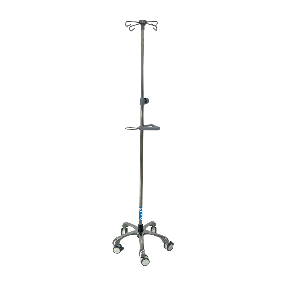BDT226 Mobile Stainless Steel Medical IV Stand with Push Handle