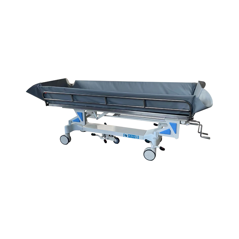 BDE605 Medical Manual Shower Trolley With Adjustable Stainless Steel Guardrail