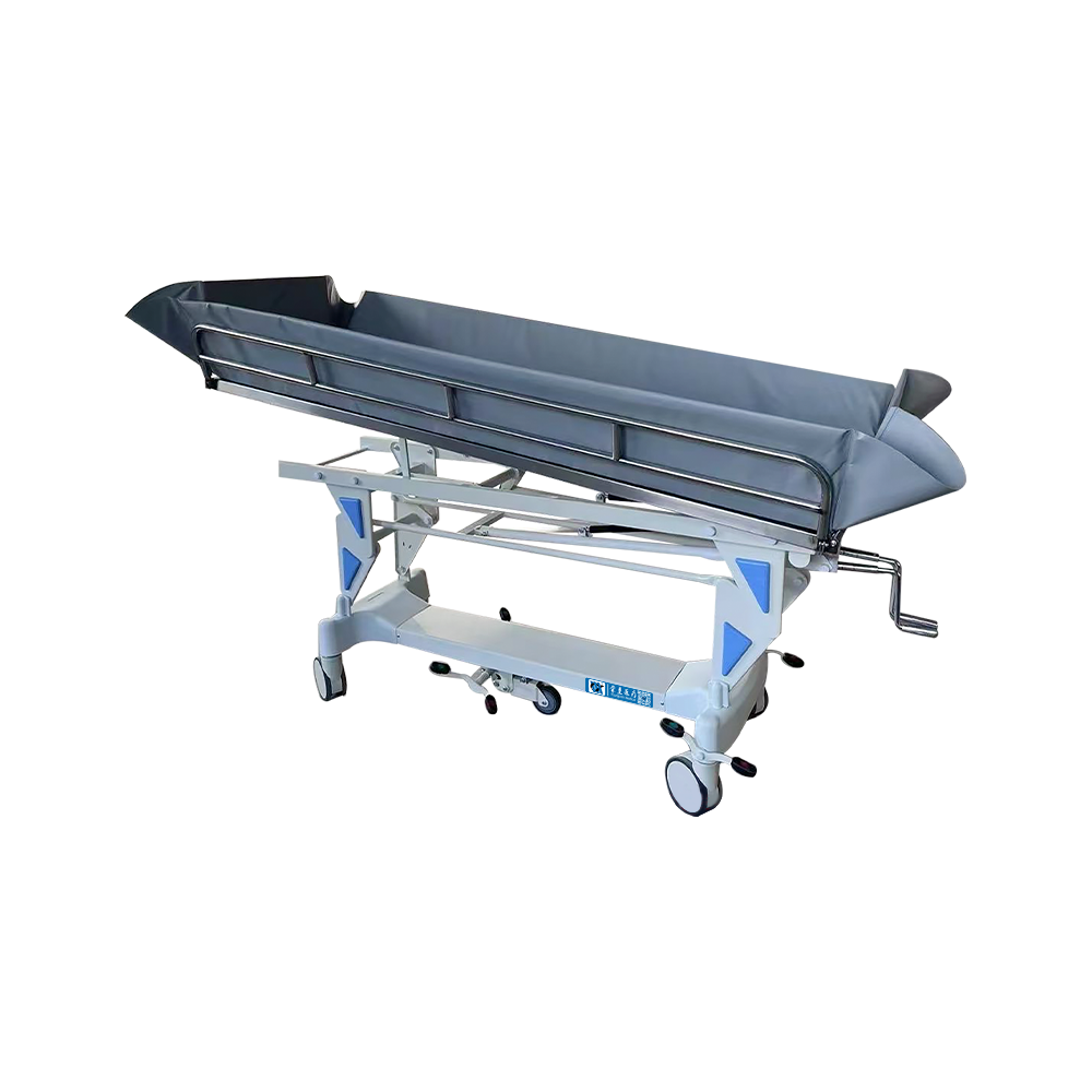 BDE605 Medical Manual Shower Trolley With Adjustable Stainless Steel Guardrail