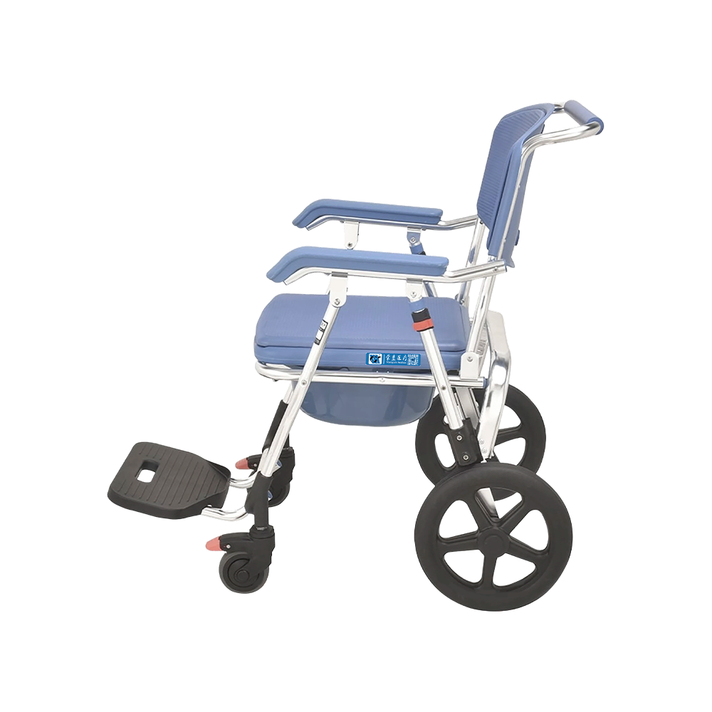FY697LF1 Comfortable Folding Transfer Mobility Aid Aluminum EVA Commode Chair