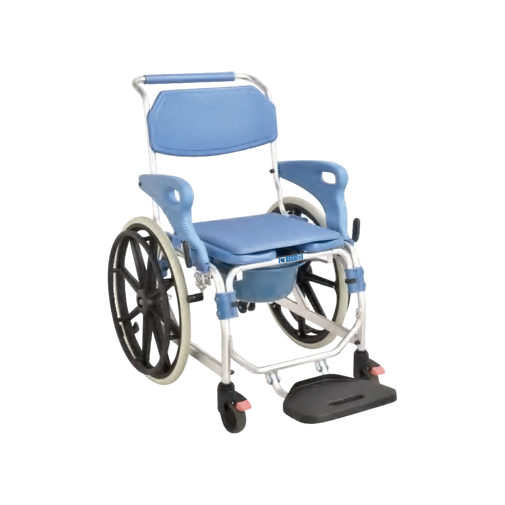 FY697LF2 Comfortable Folding Transfer Mobility Aid Aluminum EVA Commode Chair