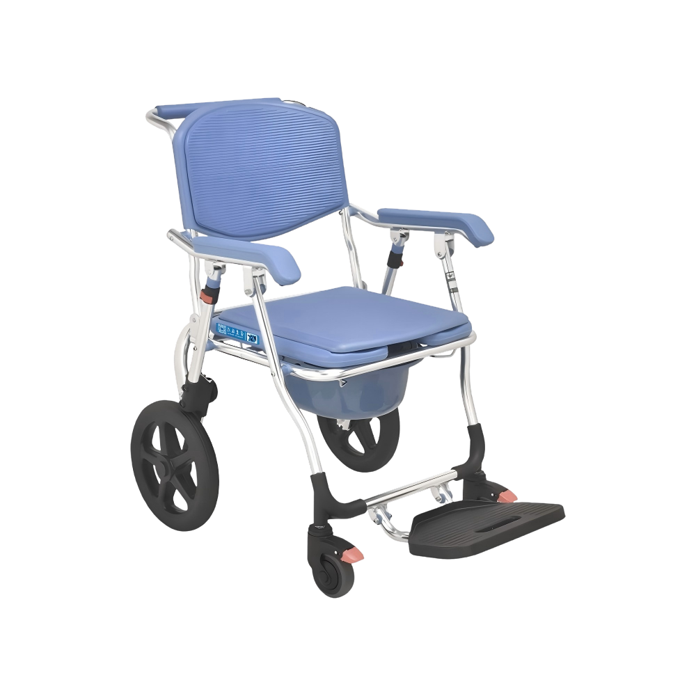 FY697LF1 Comfortable Folding Transfer Mobility Aid Aluminum EVA Commode Chair